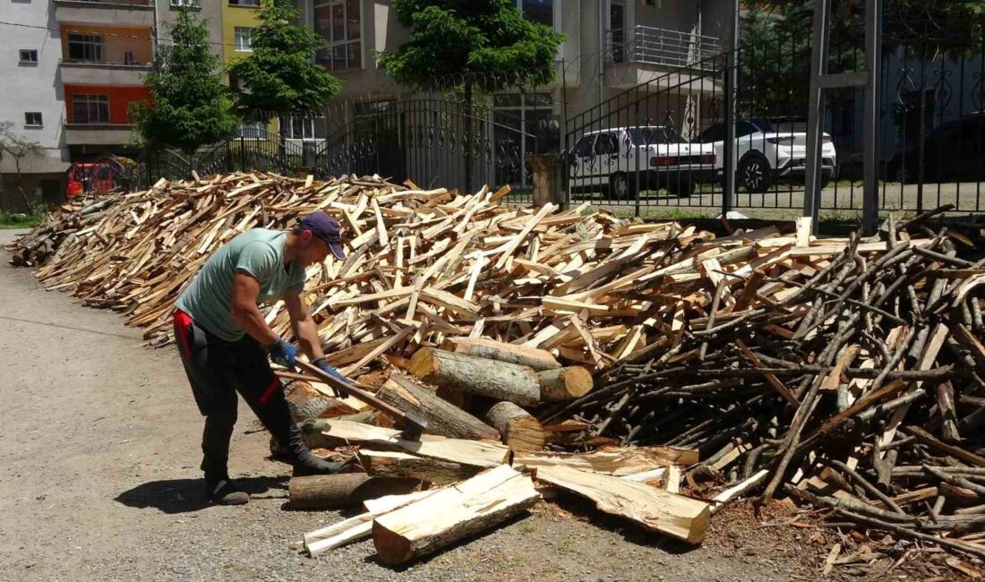 Trabzon’un Araklı ilçesinde küçük yaşlardan beri odun kıran 49 yaşındaki