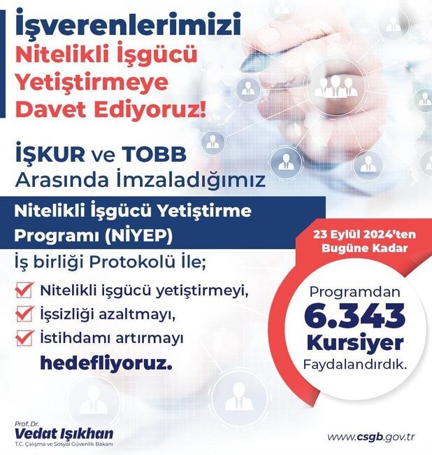 Çalışma ve Sosyal Güvenlik Bakanı Vedat Işıkhan’dan işverenlere yönelik destek