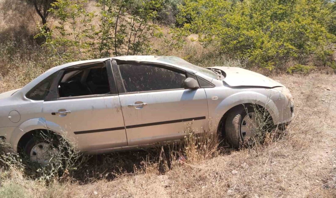Denizli’de uyku ve ilaç etkisiyle şarampole uçan araçta 4 kişi