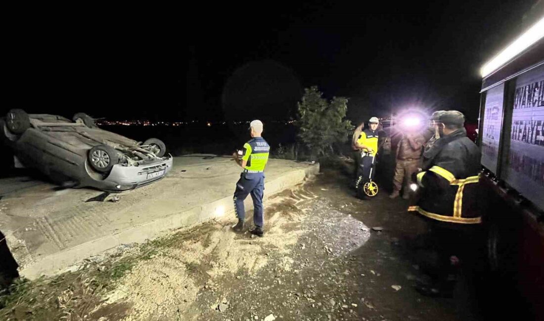 Elazığ'da direksiyon kontrolü kaybedilince takla atan araç ve yaralı durumu