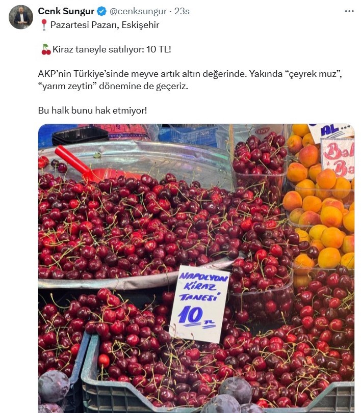 Kiraz ve Diğer Meyvelerin Satış Şekli