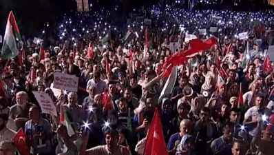 İstanbul'da Gazze Onbinler Tek Yürek Oldu, Katil İsrail'e Öfke Seli